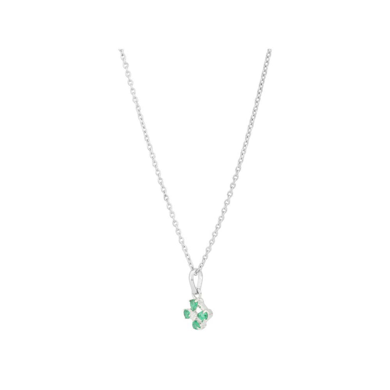 Emerald Flower Pendant Necklace