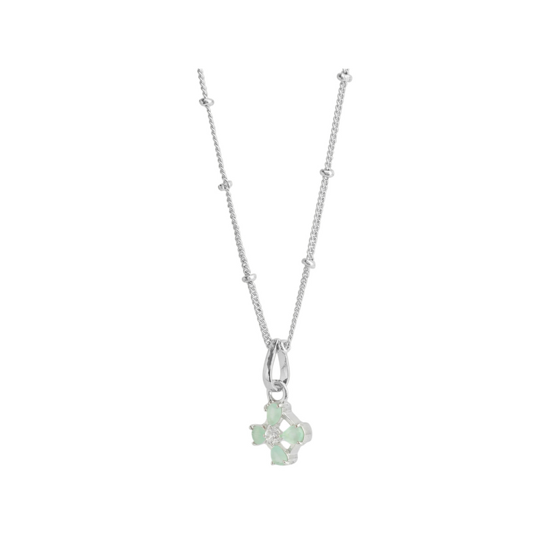 Mint Green Flower Pendant Necklace