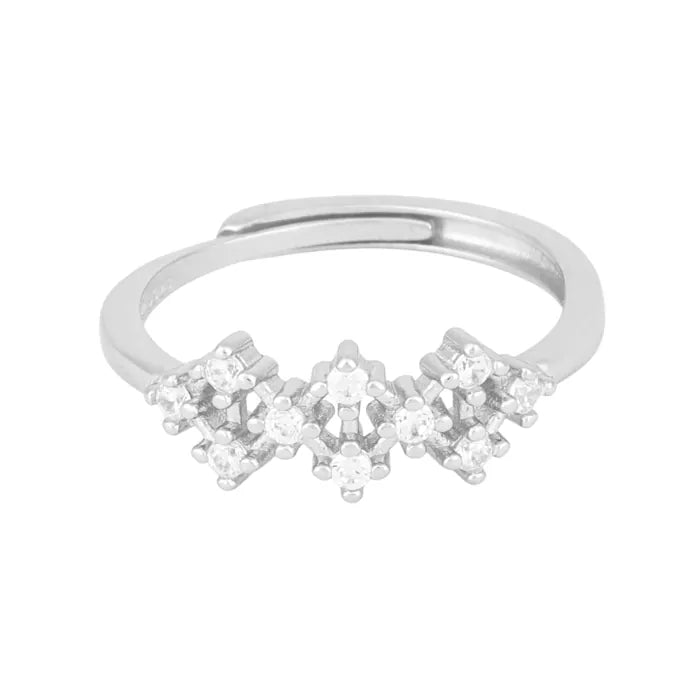 Triple Flower Cluster Adjustable Ring