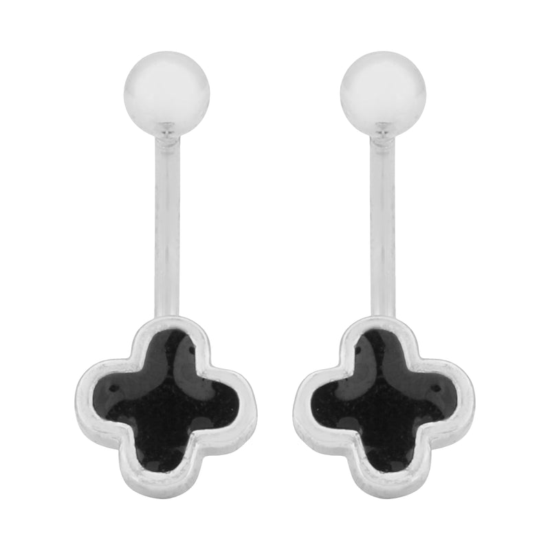 Midnight Clover Stud Earrings