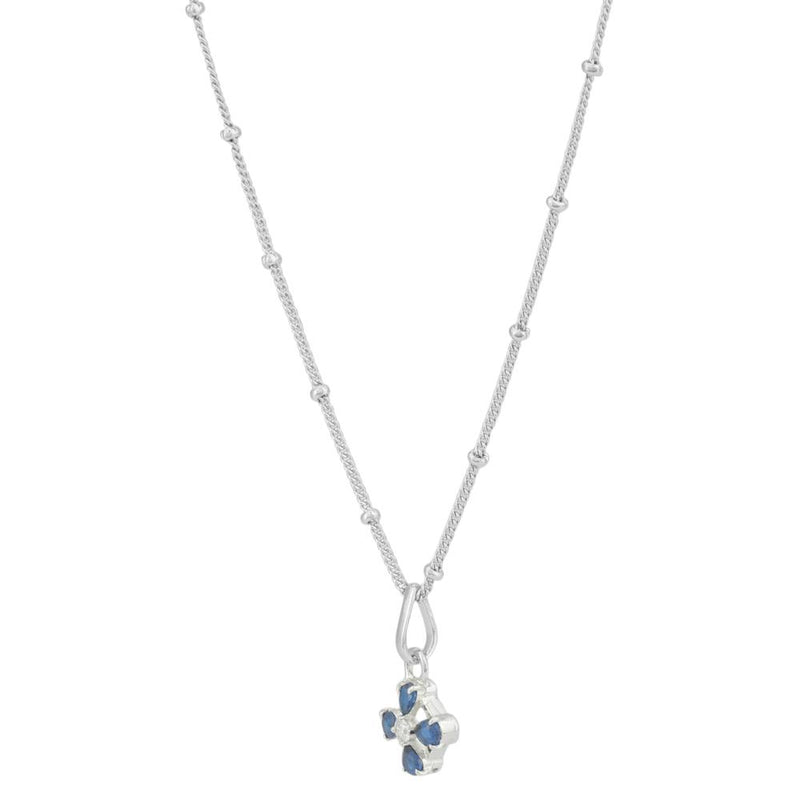 Aqua Blue Flower Pendant Necklace