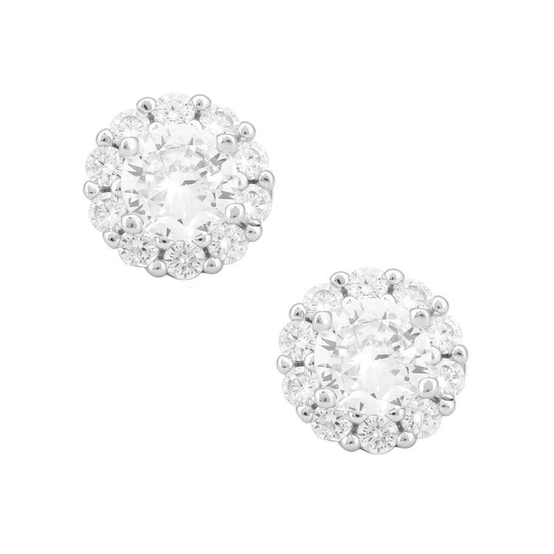 Radiant Halo Cluster Stud Earrings