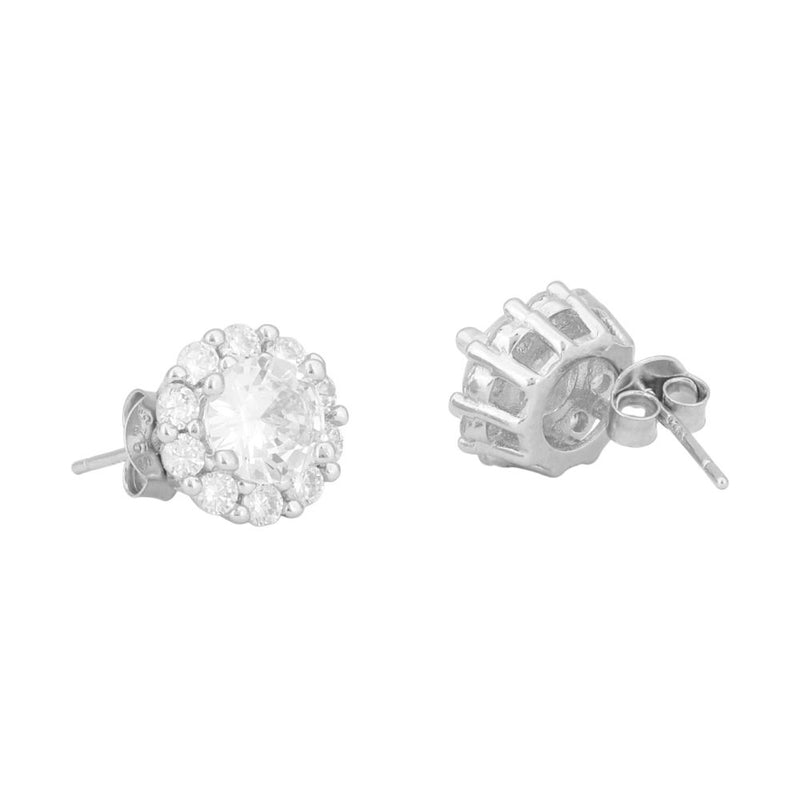 Radiant Halo Cluster Stud Earrings
