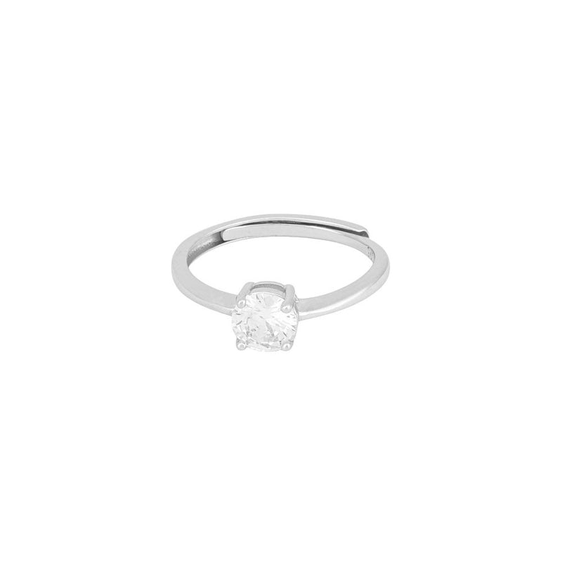 Classic Solitaire Silver Ring