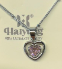Sterling Silver Pink Heart Necklace