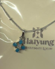 Sterling Silver Aqua Blue Flower Pendant Necklace