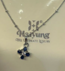Sterling Silver Blue Flower Pendant Necklace