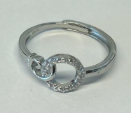 Sterling Silver Interlocking Circle Elegance Ring