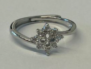 Sterling Silver Sparkling Snowflake Ring
