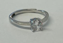 Sterling Silver Classic Solitaire Silver Ring
