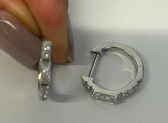 Sterling Silver Classic Pavé Hoop Earrings