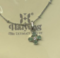 Sterling Silver Mint Green Flower Pendant Necklace