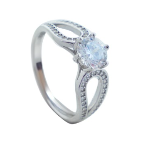 Sterling Silver Curvy Solitaire Ring