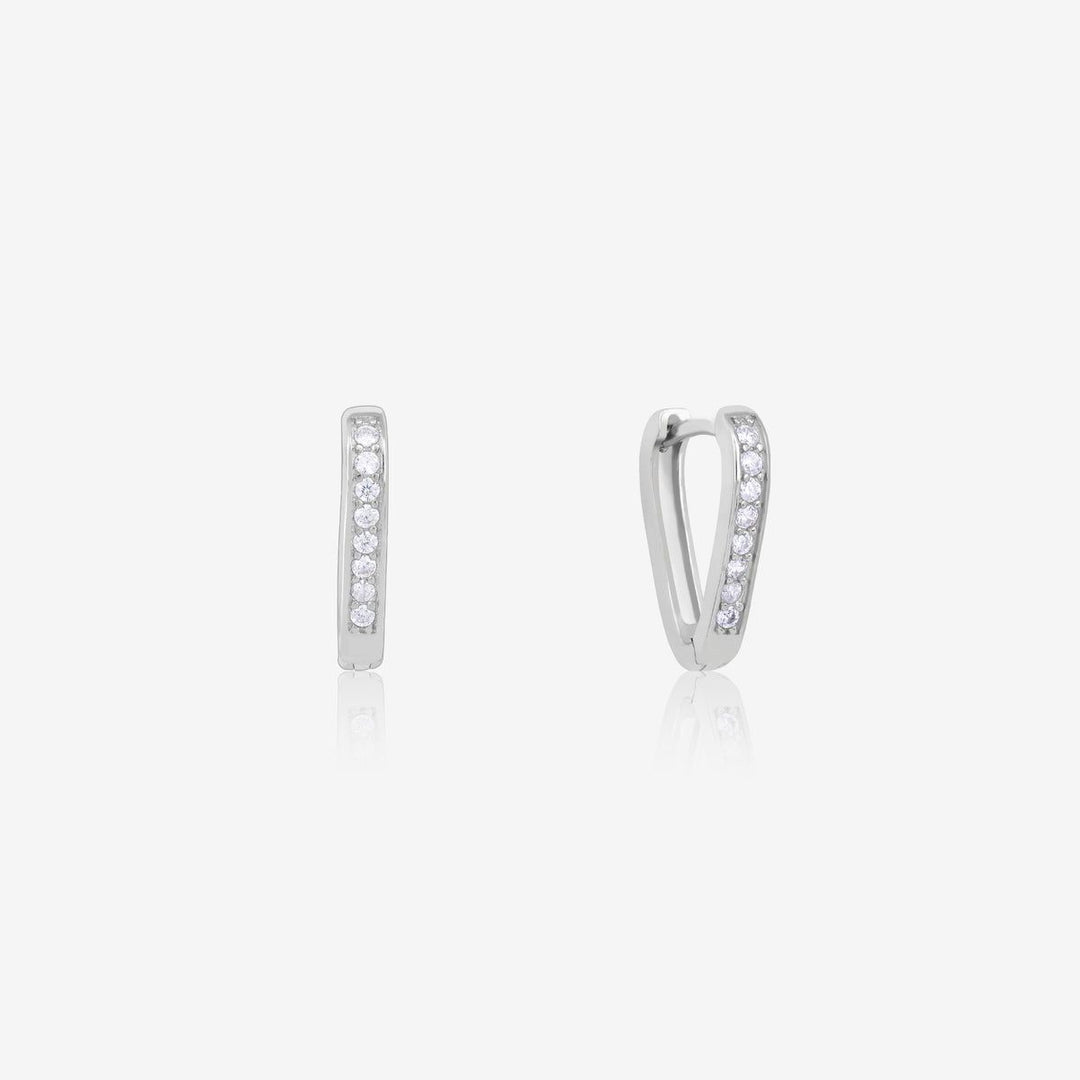 Sterling Silver Sleek Sparkle Huggie Hoops