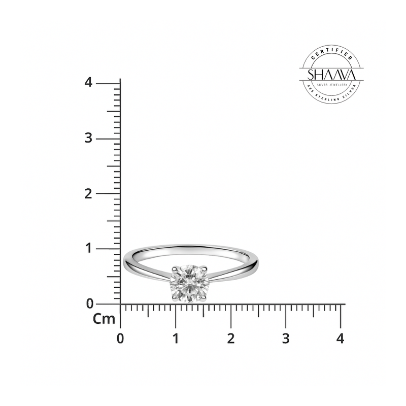 Classic Solitaire Silver Ring