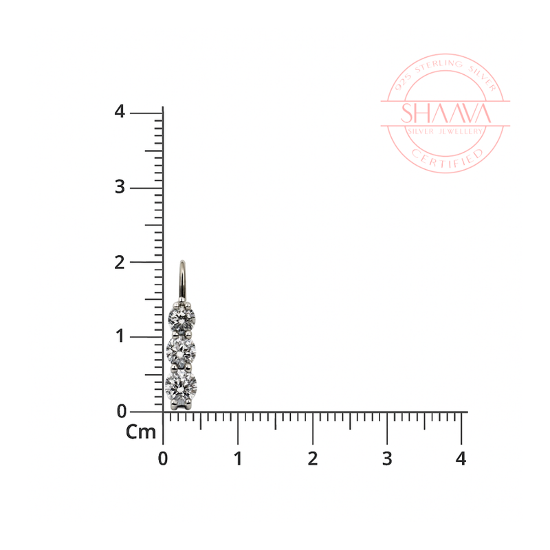 Triple Sparkle Elegance Hoop Earrings