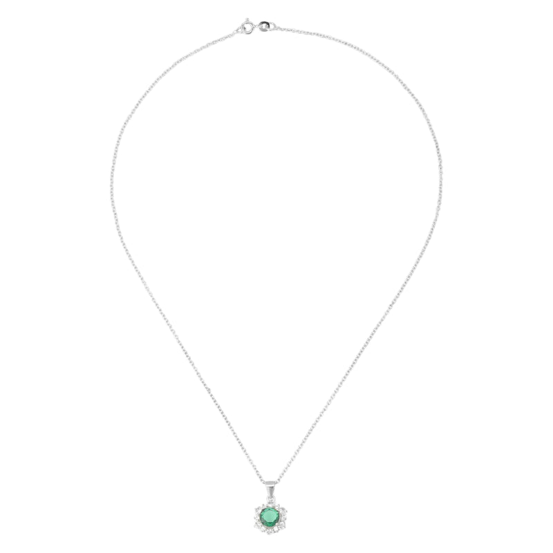 Emerald Radiance Halo Necklace