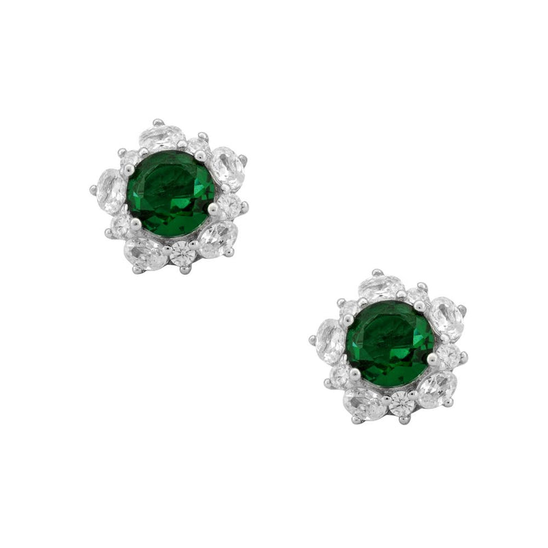 Emerald Radiance Halo Earrings