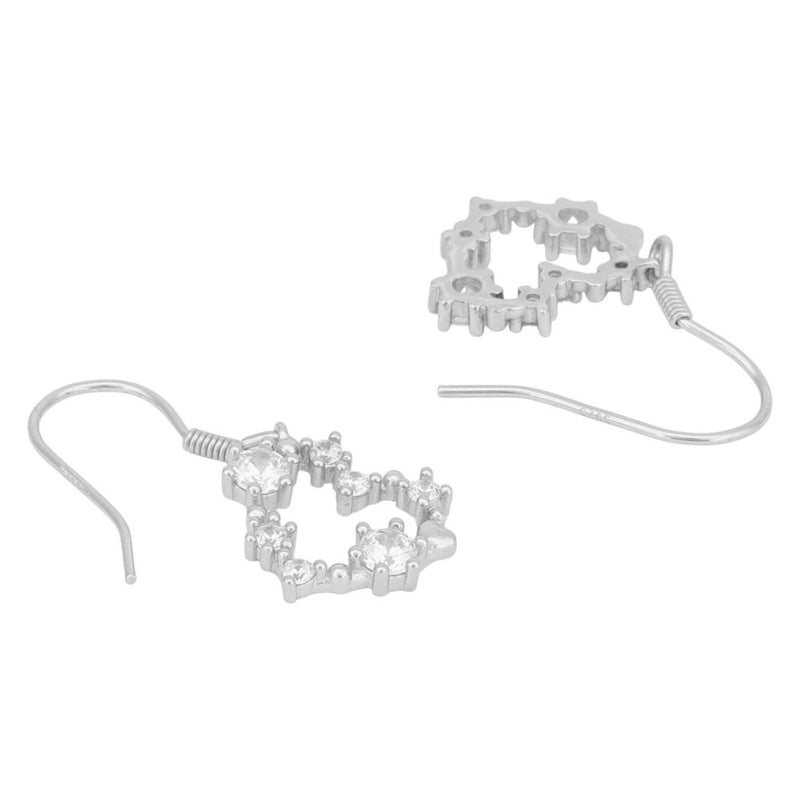 Sparkling Heart Drop Earrings