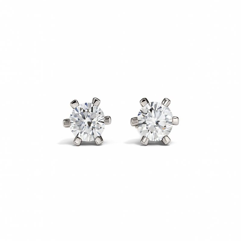 Six-Prong Solitaire Stud Earrings