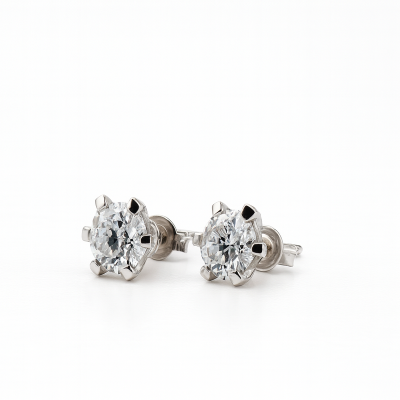 Six-Prong Solitaire Stud Earrings