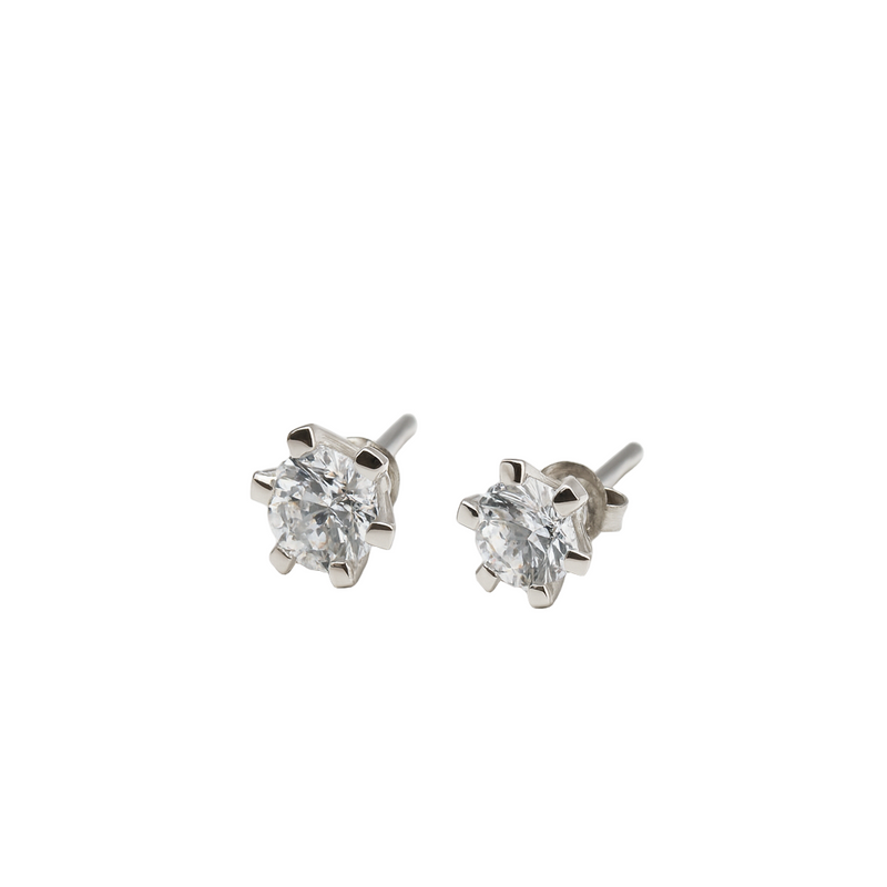Six-Prong Solitaire Stud Earrings