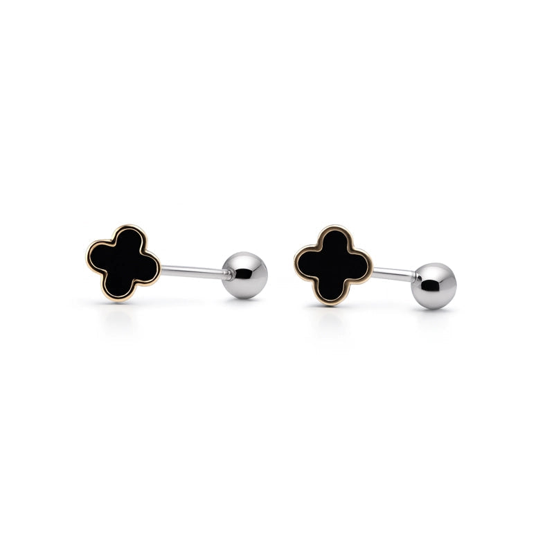 Midnight Clover Stud Earrings