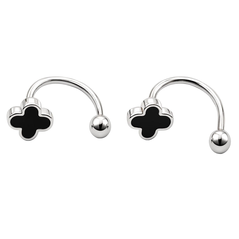Midnight Clover Stud Earrings