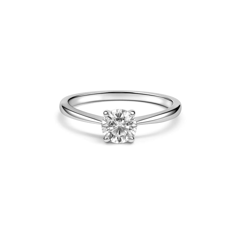 Classic Solitaire Silver Ring