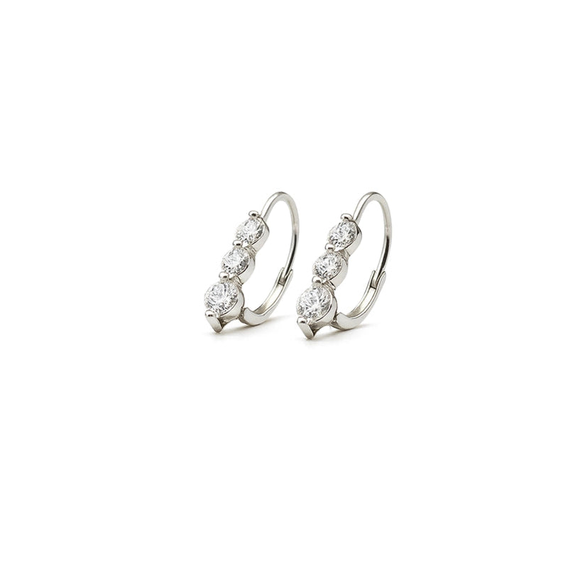 Triple Sparkle Elegance Hoop Earrings