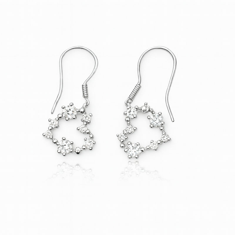 Sparkling Heart Drop Earrings