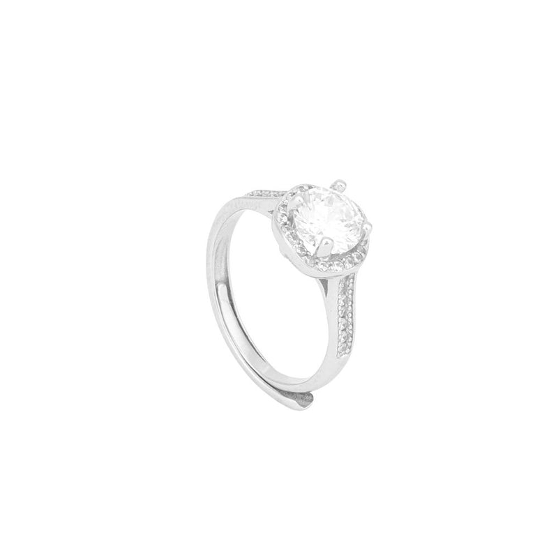 Celeste Solitaire Halo Ring