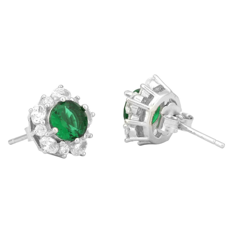 Emerald Radiance Halo Earrings