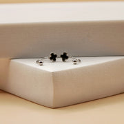 Midnight Clover Stud Earrings