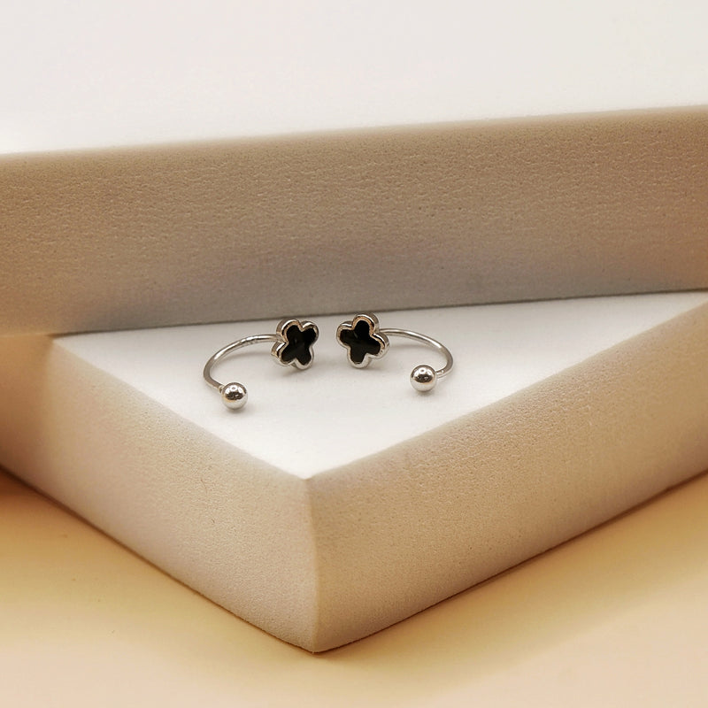 Midnight Clover Stud Earrings