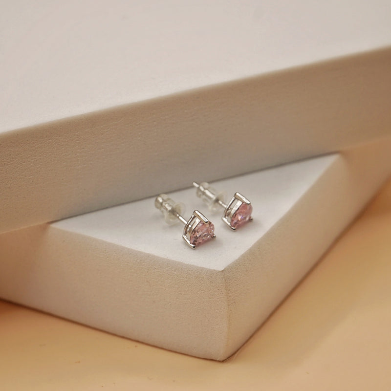 Blush Heart Spark Studs