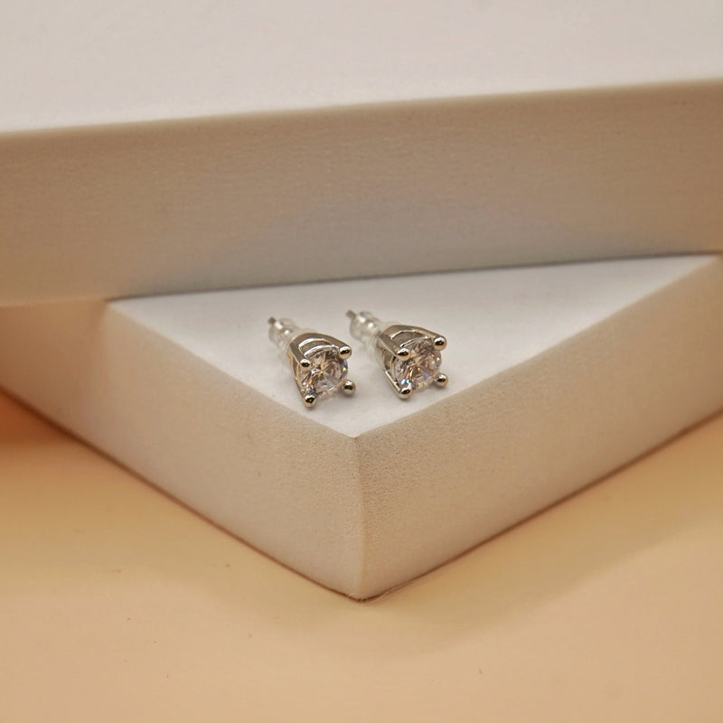 Classic Sparkle Solitaire Studs