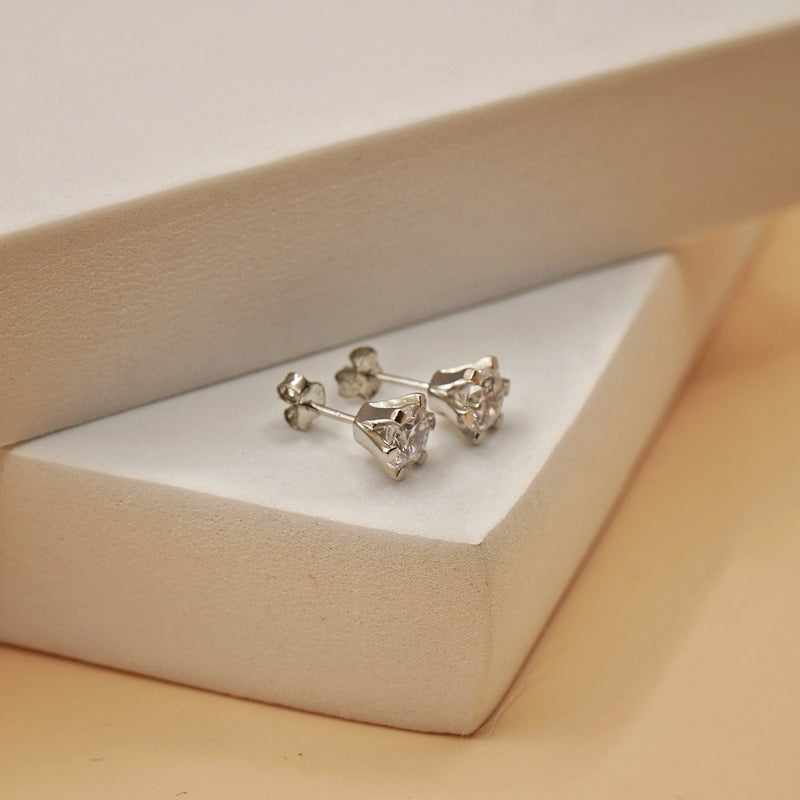 Six-Prong Solitaire Stud Earrings