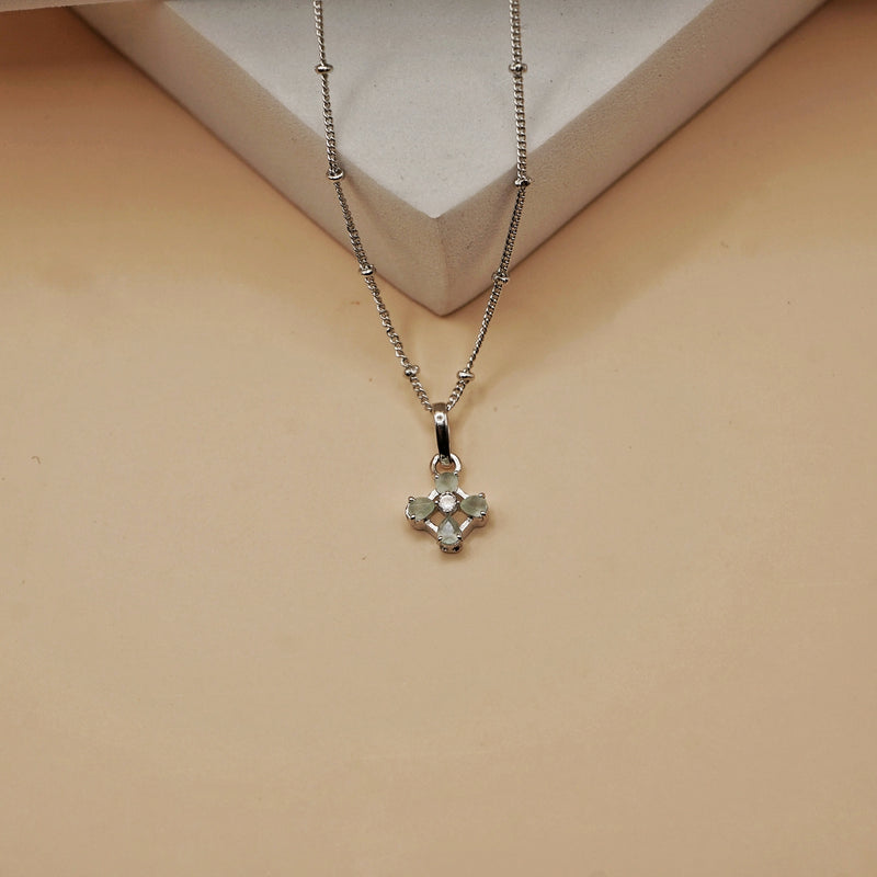 Mint Green Flower Pendant Necklace