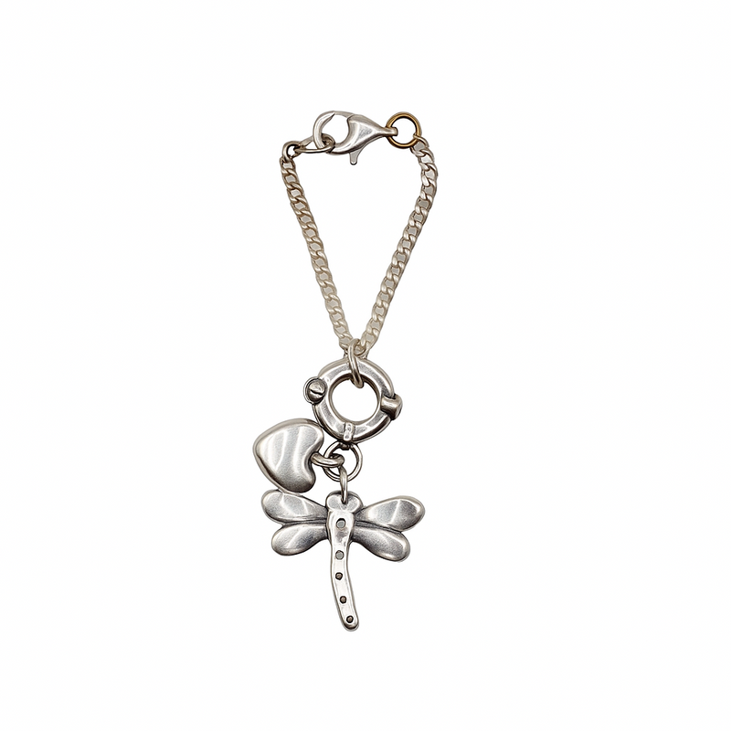 Dragonfly Chain Charm – "Free" Heart Tag