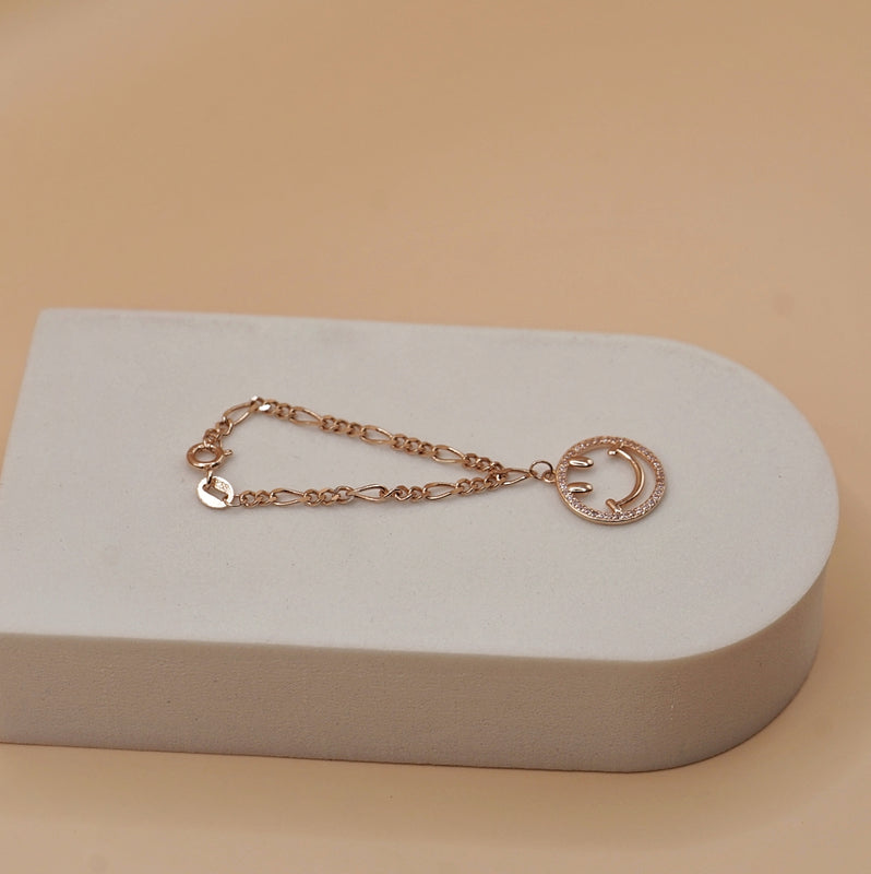 Rose Gold Smiley Charm