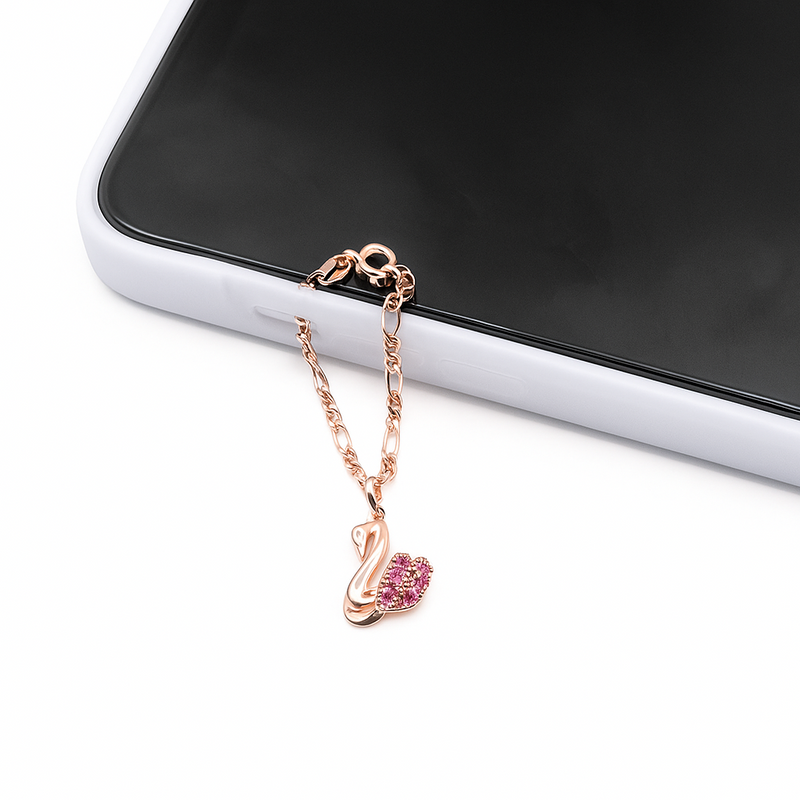 Rose Gold Swan Charm