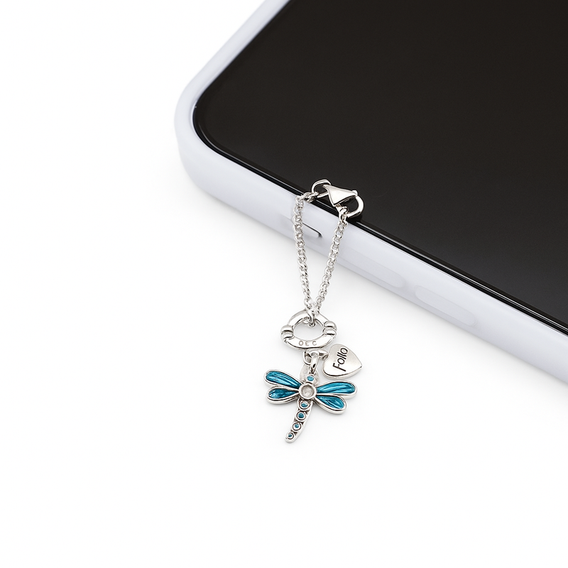Dragonfly Chain Charm – "Free" Heart Tag