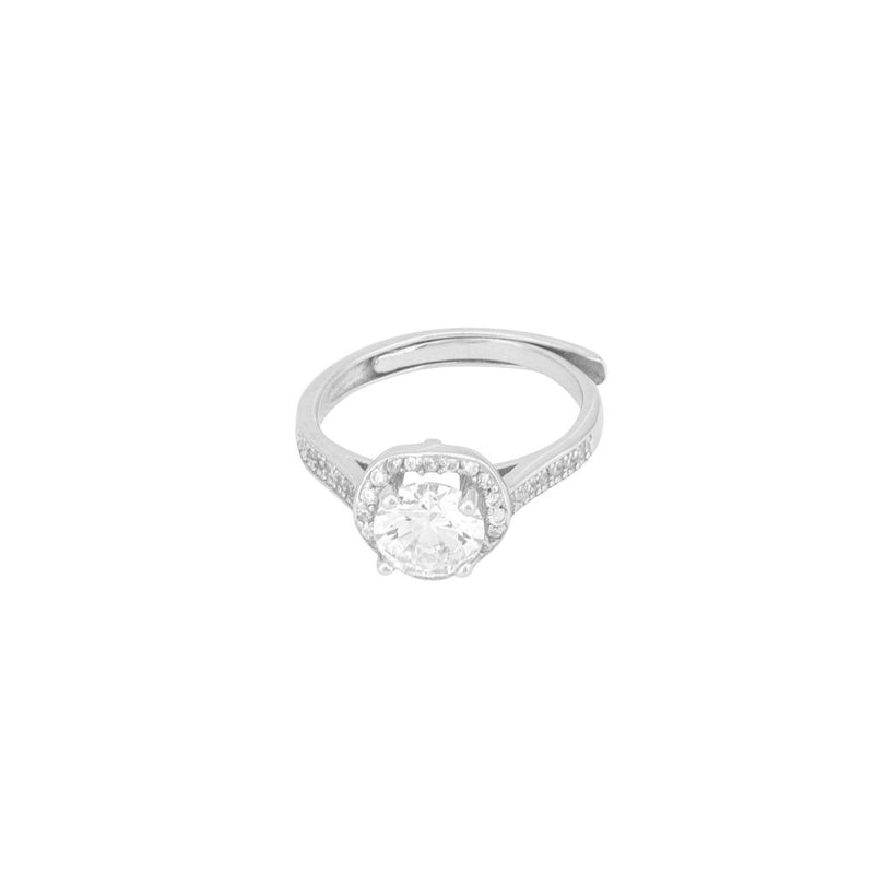 Celeste Solitaire Halo Ring