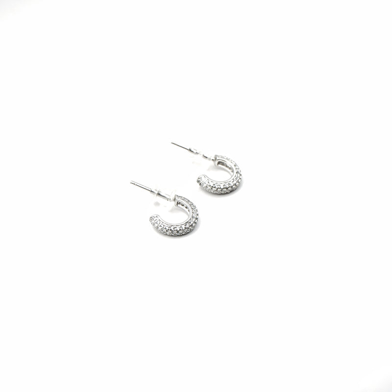 Classic Pave Half-Hoop Earrings