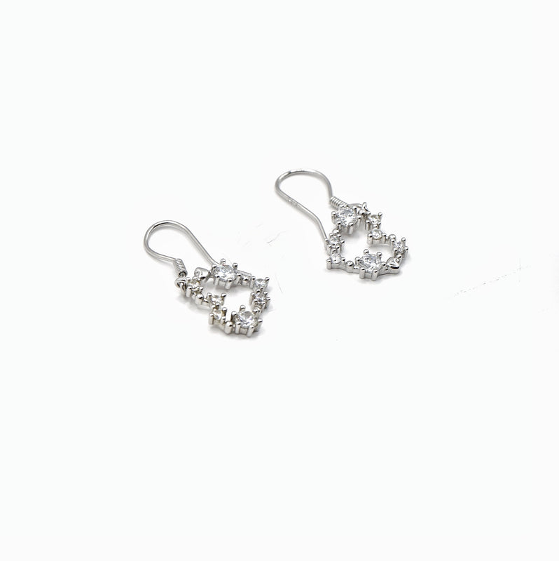 Sparkling Heart Drop Earrings