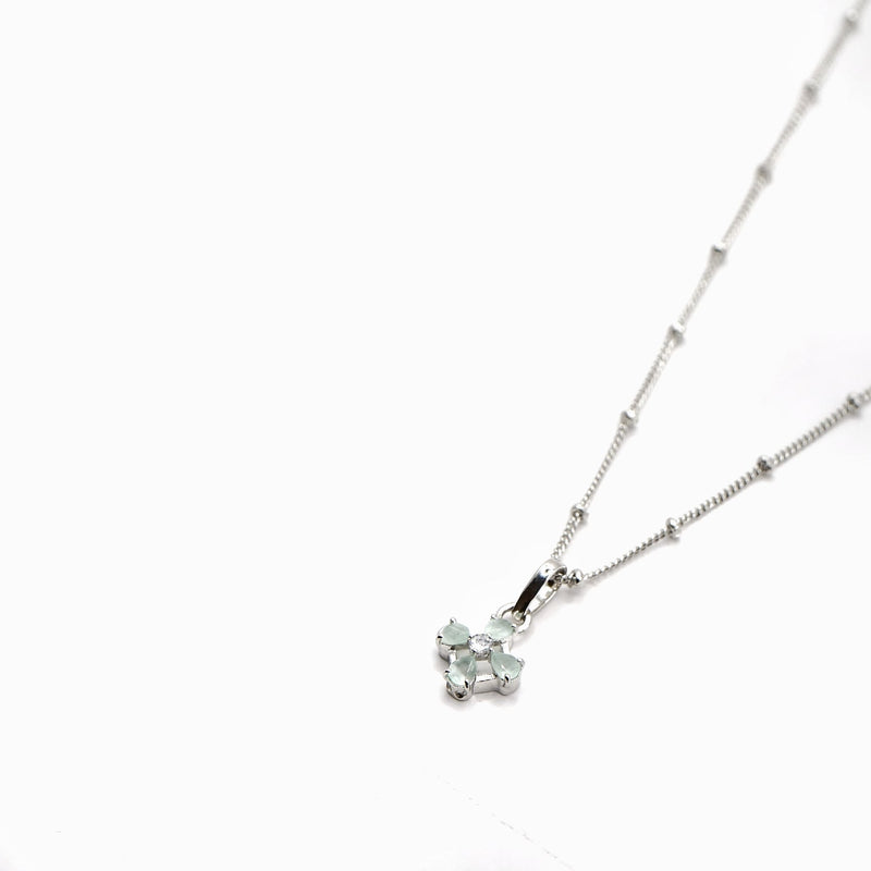 Mint Green Flower Pendant Necklace