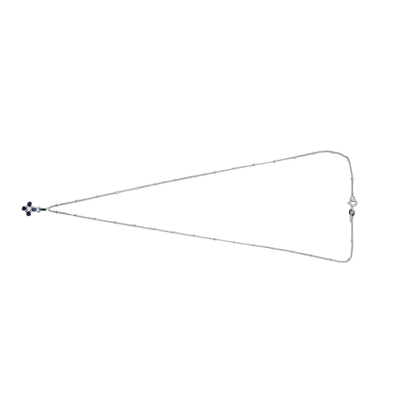 Blue Flower Pendant Necklace