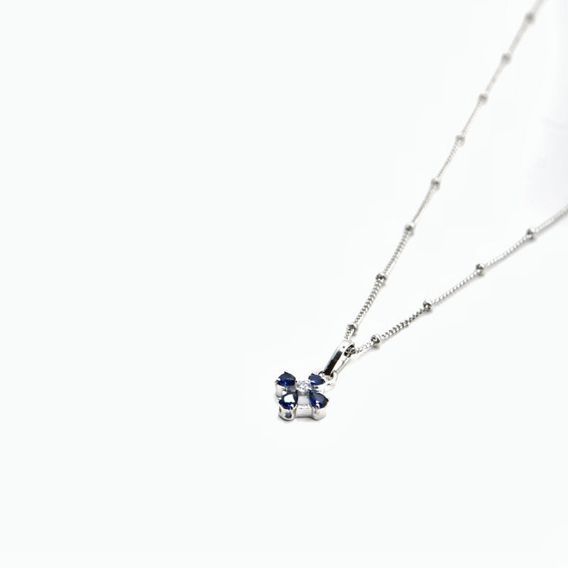 Blue Flower Pendant Necklace