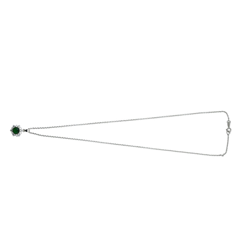 Emerald Radiance Halo Necklace